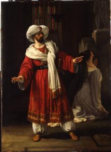 Ritratto di Giovanni David sulla scena del melodramma "Gli arabi nelle Gallie"