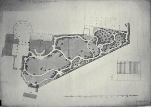 Pianta del giardino della Villa Durini (poi Frette) a Monza