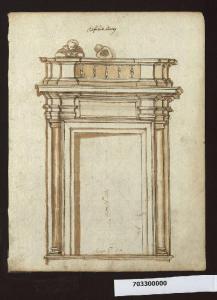 Prospetto del portale di palazzo Mattei di Paganica a Roma