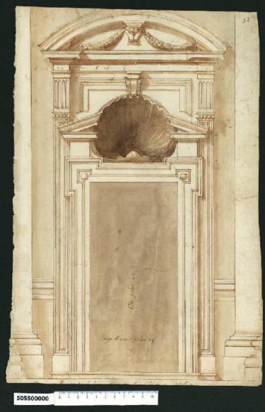 Prospetto di portale con conchiglia per S. Pietro in Vaticano (?)