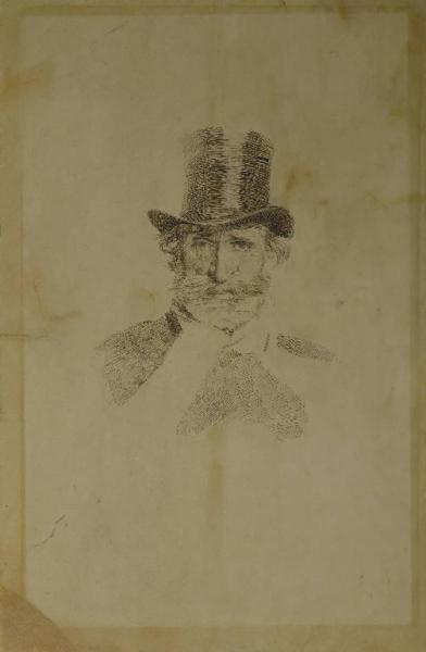 Ritratto di Giuseppe Verdi con il cilindro