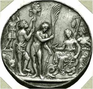 Scena allegorica con scultura di Diana