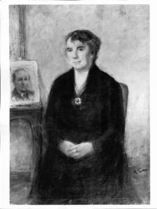 Ritratto di Virginia Guazzoni Moreo con il ritratto di Nunzio Moreo