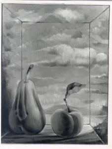 Pera e mela con nube donna