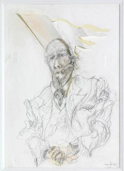 Testa e blocco luminoso per il ritratto di Silvio Zanella