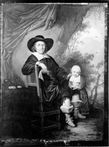 Ritratto di un uomo seduto con la figlia