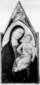 Madonna col Bambino; nella cuspide Cristo benedicente (Madonna del Cardellino)