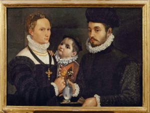 Ritratto di un conte Martinengo Villagana con la moglie Martinengo Colleoni e il figlio