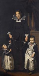 Ritratto di anziana signora con due bambine