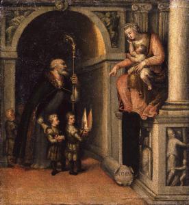 San Nicola di Bari presenta tre fanciulli alla Madonna