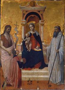 Madonna con Bambino in trono tra San Giovanni Battista, San Bernardo da Chiaravalle e donatore