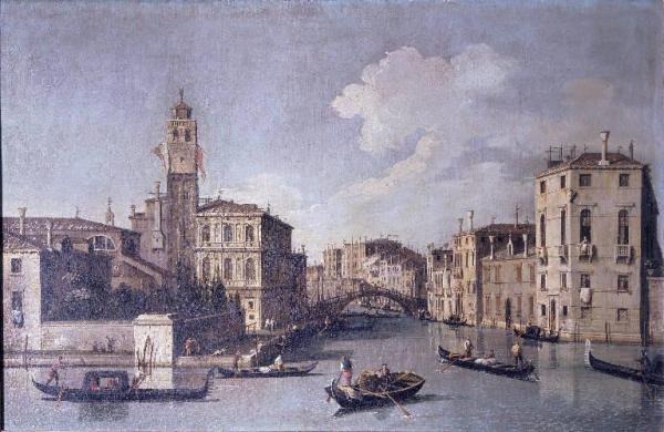 Veduta dell'ingresso a Cannaregio con la chiesa di San Geremia a Venezia