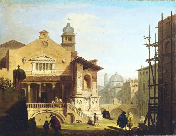 Veduta di una chiesa sul Canal Grande a Venezia