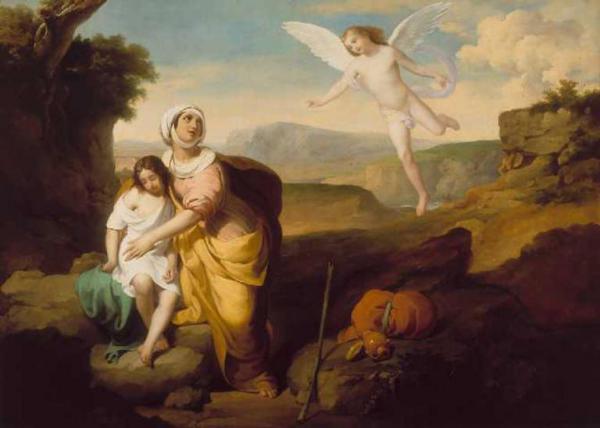 Agar e Ismaele nel deserto confortati dall'angelo