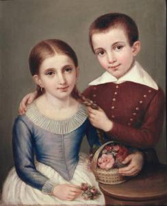 Ritratto della bambina Eloisa Zendrini con il fratello
