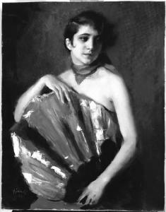 Ritratto di giovane donna con ventaglio