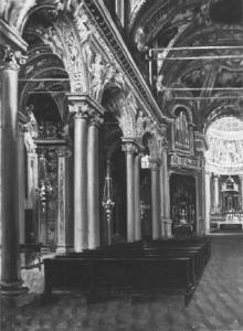 Veduta prospettica dell'interno della basilica di San Martino ad Alzano Lombardo