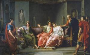 Virgilio legge il sesto libro dell'Eneide alla corte di Augusto