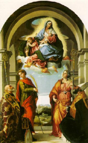 Madonna con Bambino e San Giovannino in Gloria, San Benedetto, San Paterio, Sant'Eufemia e Santa Giustina