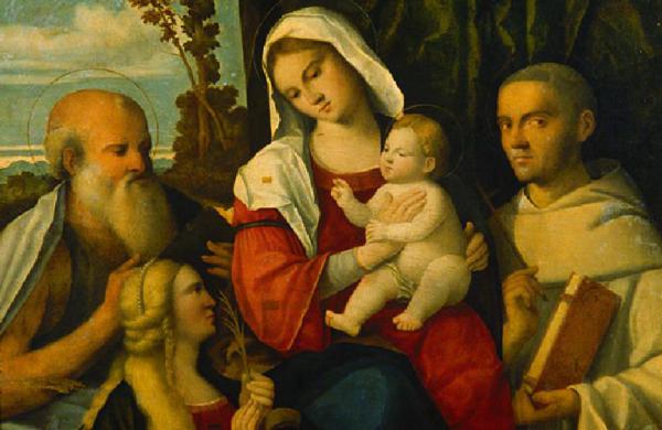 Madonna con Bambino tra San Girolamo, Santa Caterina d'Alessandria e San Francesco (?)