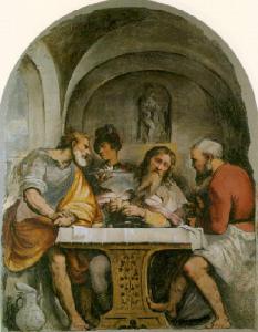 Cena in Emmaus con giovane servitore