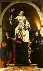 Sant'Antonio da Padova con sant'Antonio abate e San Nicola da Tolentino