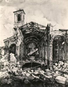 Rovine della chiesa di sant'afra dopo il bombardamento del 2 marzo 1945