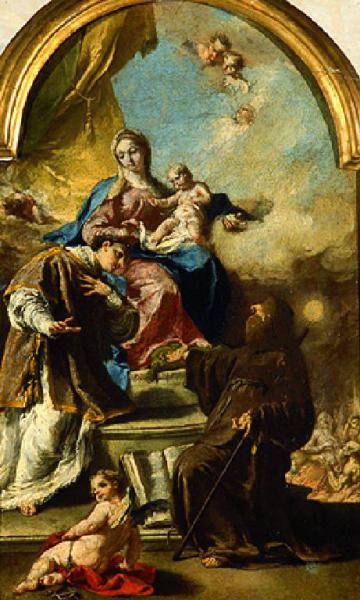 Madonna con Bambino, San Leonardo, San Francesco di Paola e anime del purgatorio