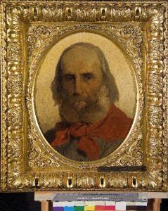 Ritratto di Giuseppe Garibaldi con fazzoletto rosso al collo