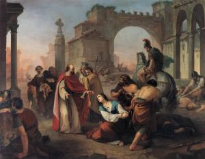 Sant'Epifanio libera la sorella Onorata dalle mani dei soldati di Odoacre