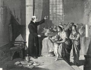 Frate Jacopo Bossolaro riceve le offerte dalle donne pavesi