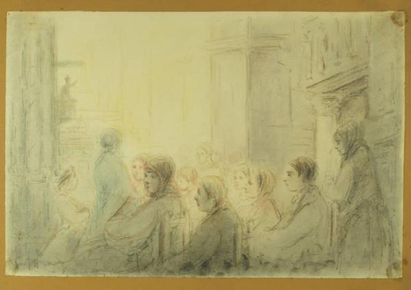 Fedeli assistono alla predica in una chiesa di Milano