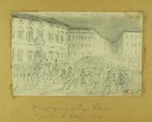 Dimostrazione in Piazza Fontana a Milano l'8 settembre 1847