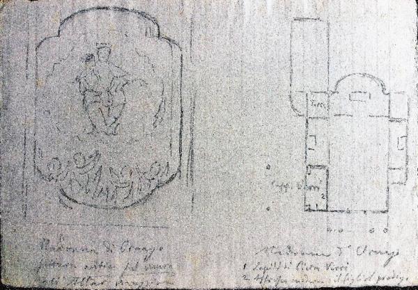 Affresco della Madonna e planimetria del Santuario di Ornago