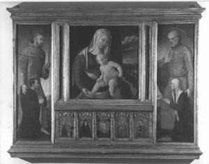 Madonna con Bambino con San Francescoa, Santo e i committenti