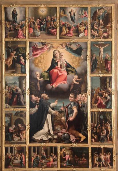 Madonna del Rosario con i SS. Domenico e Alessandro e devoti