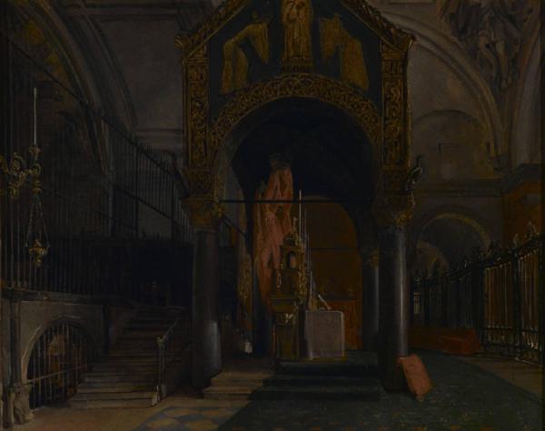 L'Altare Maggiore di Sant'Ambrogio prima dei restauri. L'Altare Maggiore di Sant'Ambrogio