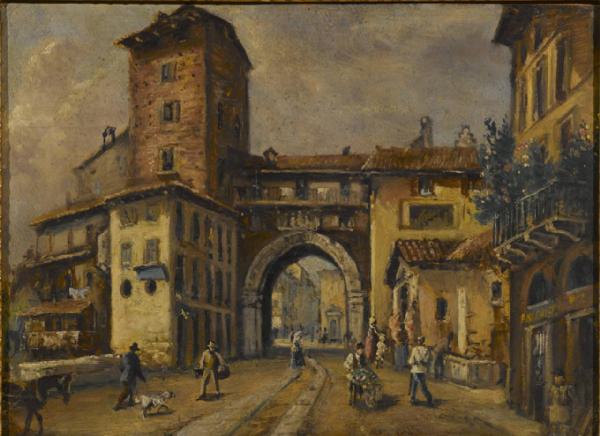 La vecchia Porta Ticinese. Ponte di Porta Ticinese nel 1858