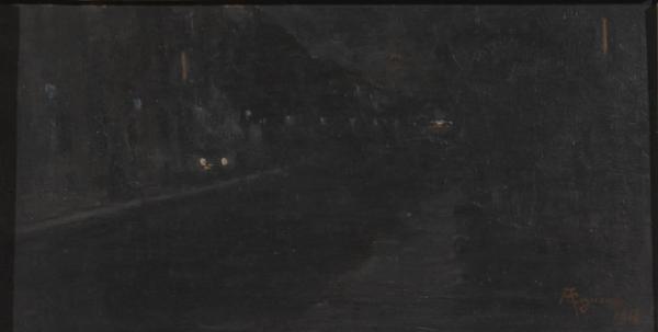 Via Senato di notte durante la guerra - 1916