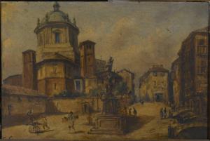 Piazza della Vetra e S.Lorenzo nell'anno 1840
