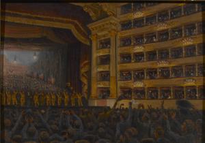 Teatro della Scala. Truppe alleate assistono a concerto patriottico