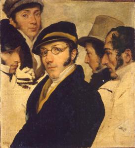 Autoritratto con gruppo di amici: Giovanni Migliara, Pelagio Pelagi, Tommaso Grossi, Giuseppe Molteni
