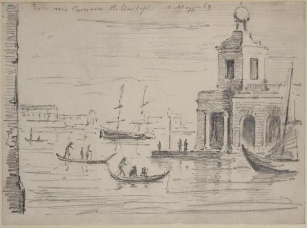Veduta della Laguna di Venezia con la Dogana da Mar
