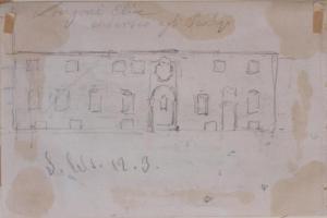 Schizzo del prospetto dell'ex convento di San Luca a Milano