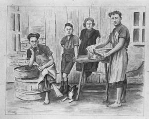 Pulitura delle formagge di famiglia del basso cremonese