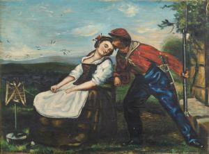 Garibaldino in partenza che bacia la moglie