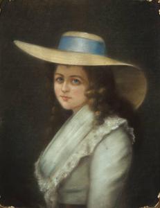 Ritratto di figura femminile con cappello