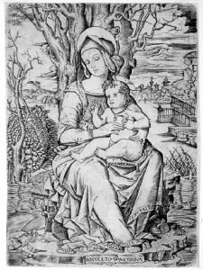 Madonna con Bambino in un paesaggio