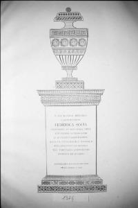 Monumento celebrativo ed iscrizione dedicatoria per l'arciduchessa Federica Sofia