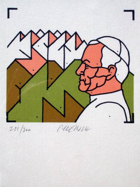Senza titolo (Papa Giovanni Paolo II tra le montagne)